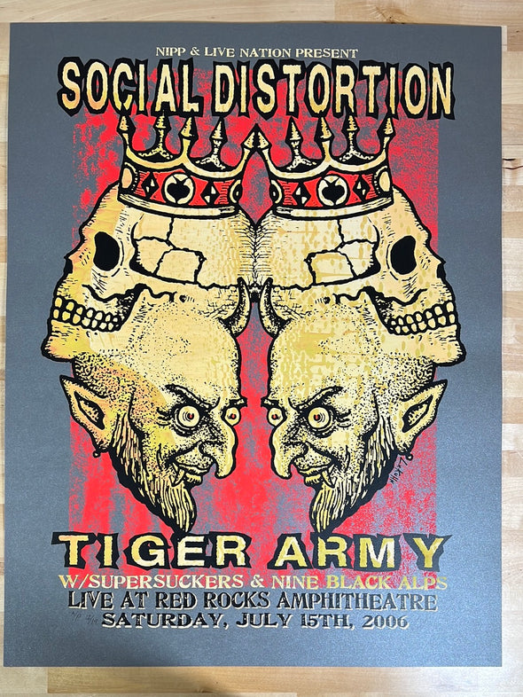 Social Distortion - 2006 Lindsey Kuhn poster Red Rocks Morrison, CO
