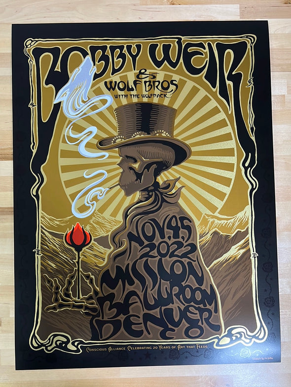 Bob Weir & Wolf Brothers - 2022 Richard Biffle poster Denver, CO