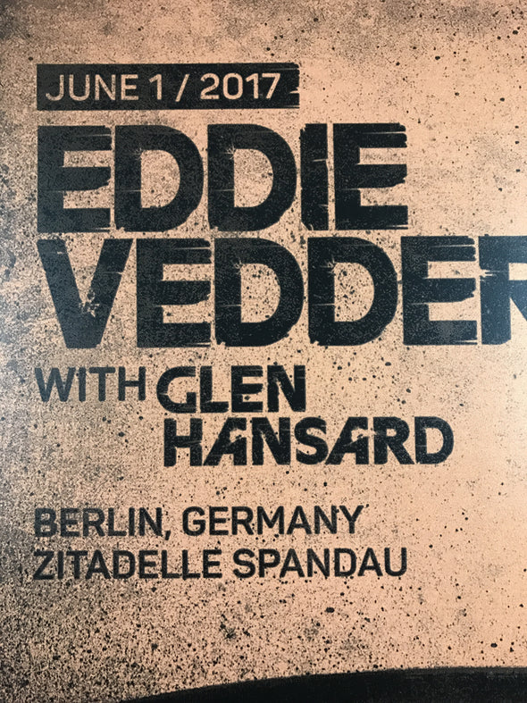 Eddie Vedder - 2017 SIT poster Berlin, Germany Zitadelle Spandu S/N