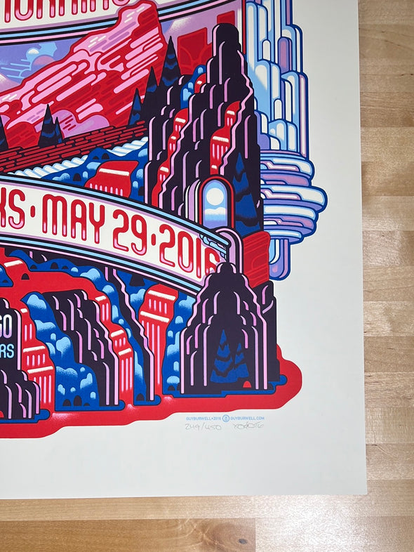 My Morning Jacket - 2016 Guy Burwell poster Red Rocks Morrison, CO 5/29