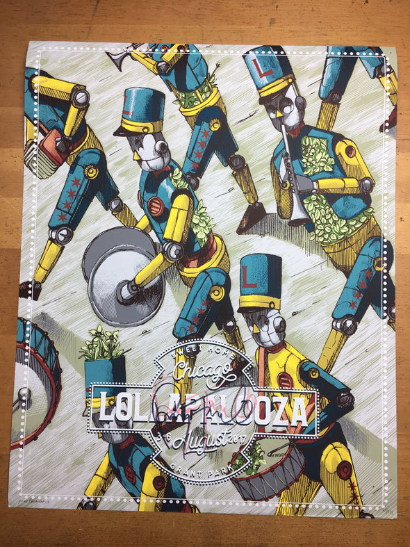 Lollapalooza - 2017 Pixelpancho poster Chicago print SIGNED by Perry Farrell