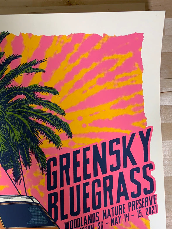 Greensky Bluegrass - 2021 Status Serigraph poster Charleston, SC