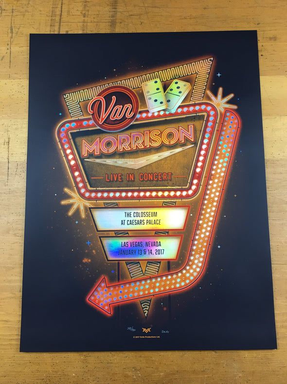 Van Morrison - 2017 DKNG Poster Los Vegas NV Caesar's Palace FOIL