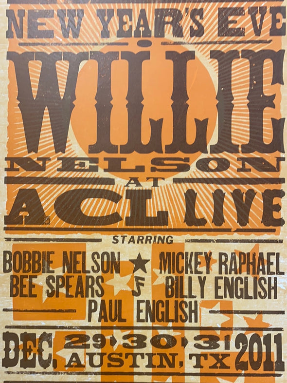 Willie Nelson - 2011 Hatch Show Print 12/29-31 ACL Live