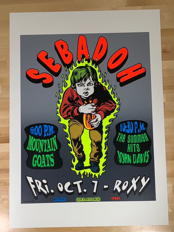 Sebadoh - 1994 T.A.Z. poster Los Angeles, CA Roxy Theatre 1st ed