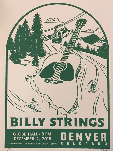 Billy Strings - 2018 Ryan Duggan poster Denver, CO Globe Hall