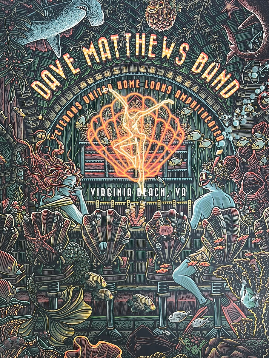 Dave Matthews Band July 23, 2022 concert Poster Virginia Beach, VA low # outlet 227/850