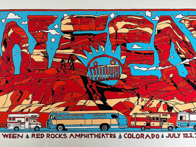Ween - 2017 Tyler Stout poster Red Rocks Morrison, CO