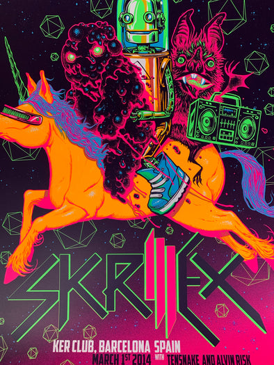 Skrillex - 2014 Munk One poster Barcelona, Spain Ker Club