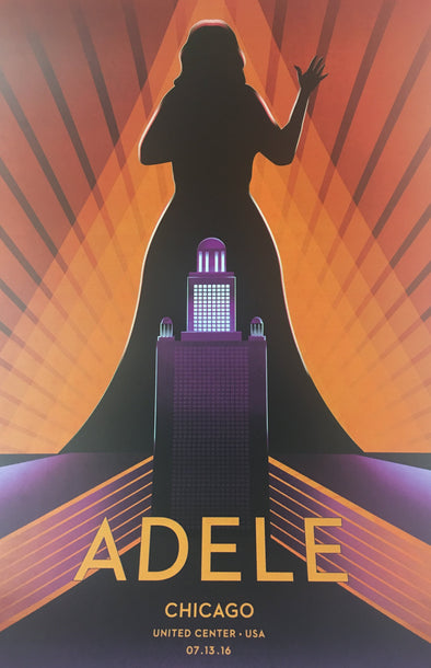 Adele - 2016 Matt Murphy Poster Chicago, IL United Center