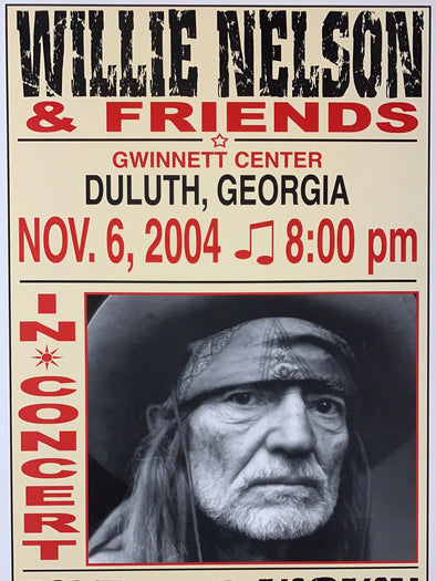 Willie Nelson - 2004 Franks Brothers 11/6 poster Duluth, GA