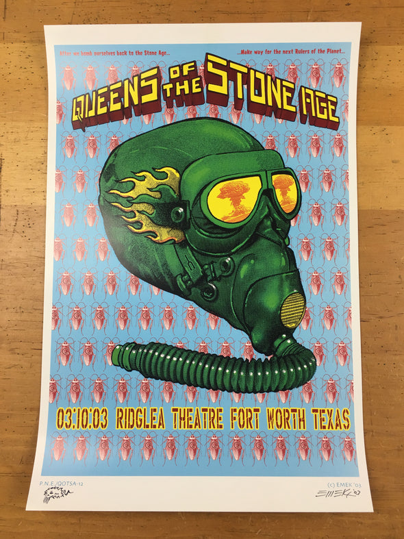 Queens of the Stone Age - 2003 EMEK Poster Fort Worth, TX Ridglea Theatre