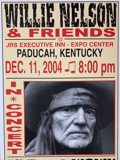 Willie Nelson - 2004 Franks Brothers 12/11 poster Paducah, KY