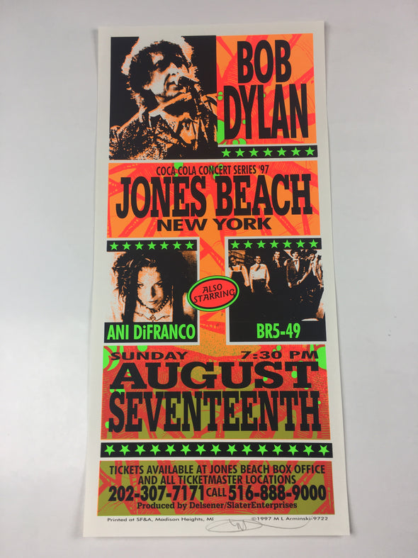 Bob Dylan - 1997 Mark Arminski Poster Wantagh, NY Jones Beach Theater