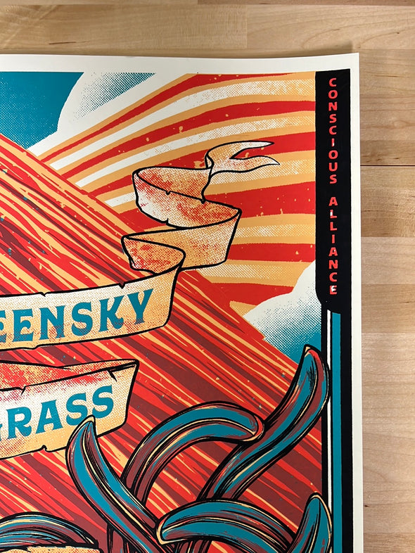 Greensky Bluegrass - 2022 Half Hazard poster Red Rocks Morrison, CO 1st