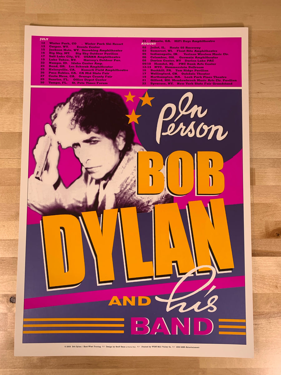Bob Dylan - 2003 Geoff Gans Poster July August tour – Sold Out Posters