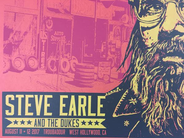 Steve Earle - 2017 Xray Poster West Hollywood, CA Troubadour