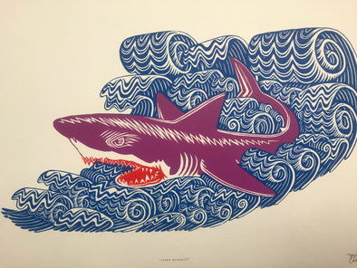 Shark Attack - 2008 Paul Roden Valerie Lueth poster art print by Tugboat Printsh