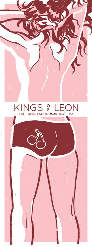 Kings of Leon - 2017 Paul Maybury poster Mansfield, MA Xfinity Center