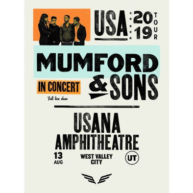 Mumford & Sons - 2019 poster West Valley City Usana Delta Tour