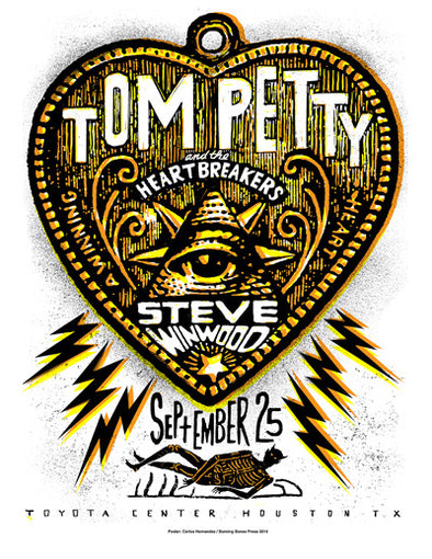 Tom Petty - 2014 Carlos Hernandez poster Houston, TX Toyota Center