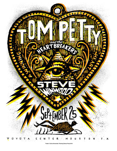 Tom Petty - 2014 Carlos Hernandez poster Houston, TX Toyota Center