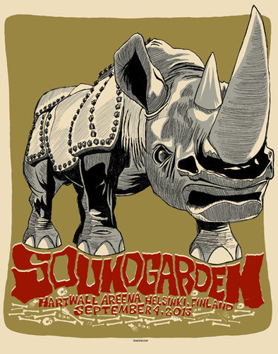 Soundgarden - 2013 Brian Methe poster Hartwall Areena Helsinki, Finland