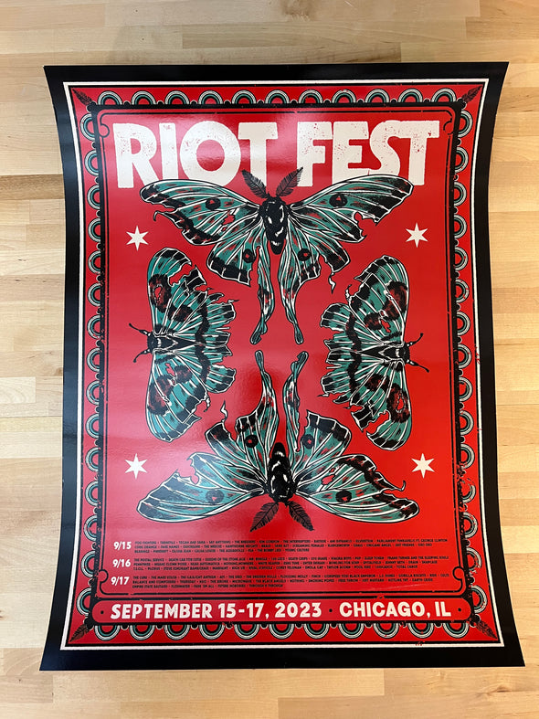 Riot Fest - 2023 Monique Doron poster Chicago, IL Douglas Park 9/15-9/17