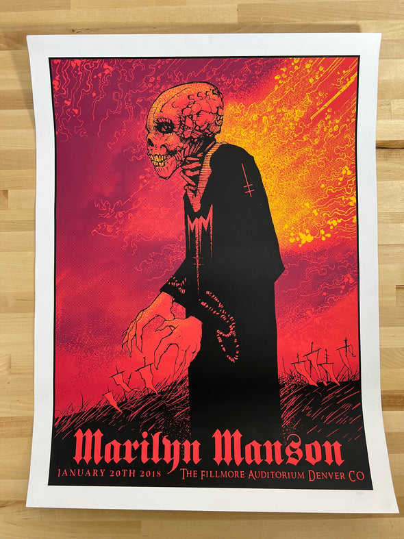 Marilyn Manson - 2018 Brian Mercer poster Denver, CO The Fillmore Auditorium