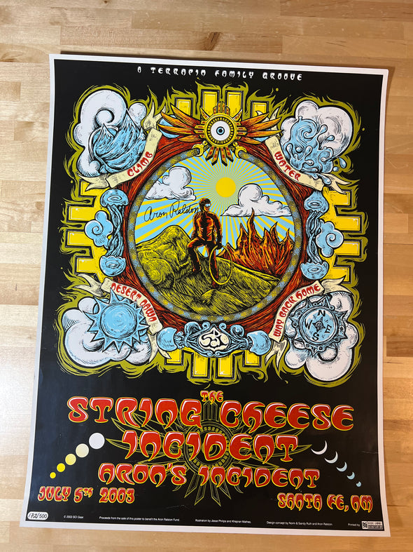 String Cheese Incident - 2003 Jesse Philips poster Santa Fe, NM Paolo Soleri Amphitheater (UNAUTHENTICATED  SIGNATURE)