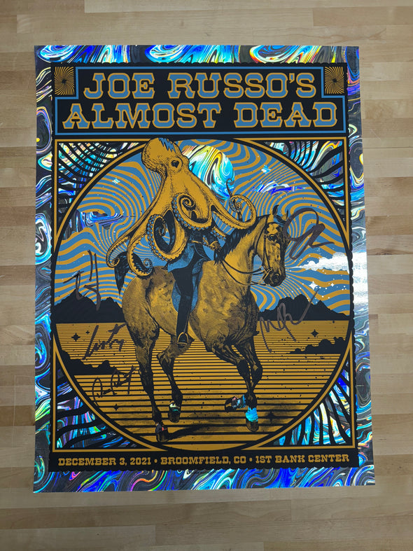 Joe Russo's Almost Dead - 2021 Drew Findley poster Broomfield, CO FOIL