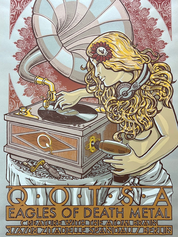 Queens Of The Stone Age - 2008 Lars P Krause poster Spandau, Berlin Zitadelle (Transparent)