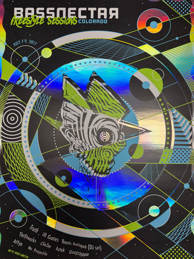Bassnectar - 2017 Derek Sabiston poster Colorado Freestyle Sessions FOIL