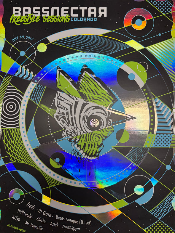Bassnectar - 2017 Derek Sabiston poster Colorado Freestyle Sessions FOIL