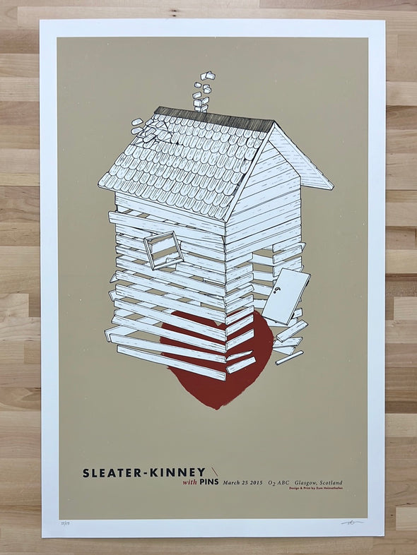 Sleater-Kinney - 2015 Zum Heimathafen poster Glasgow, UK O2ABC