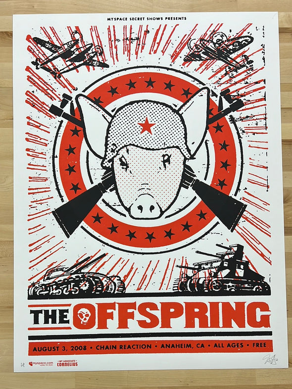 The Offspring - 2008 Micah Smith poster Anaheim, CA Chain Reaction