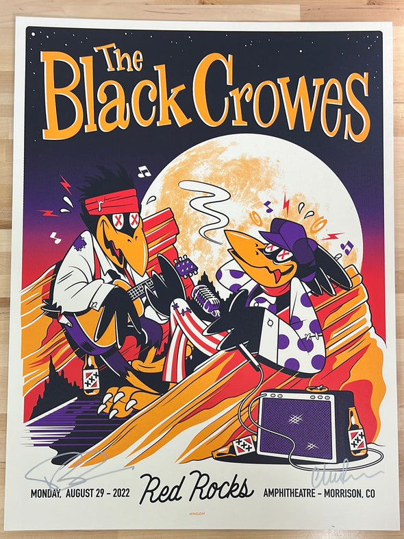 The Black Crowes - 2022 Minsloff poster Red Rocks, Morrison, CO