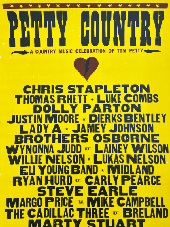 Petty Country - Hatch Show Print poster Country Music Celebration Of Tom Petty