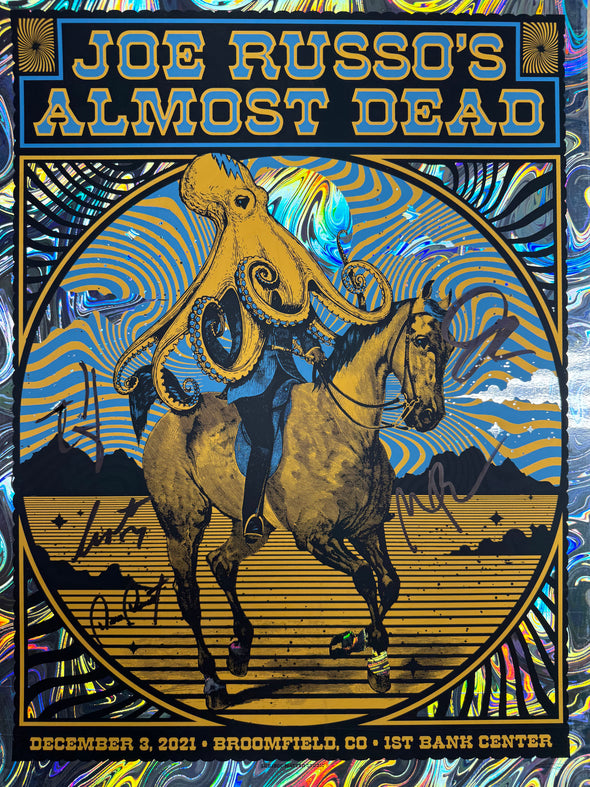 Joe Russo's Almost Dead - 2021 Drew Findley poster Broomfield, CO FOIL