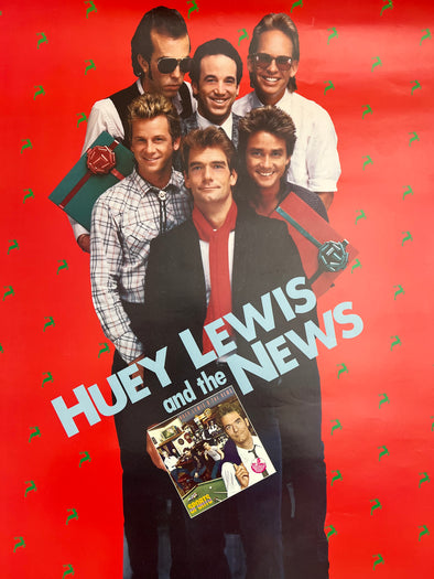 Huey Lewis & The News - 1984 promo poster original vintage Sports Chrysalis