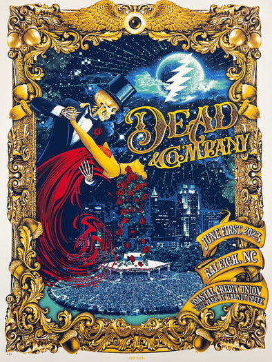 Dead & Company - 2023 J.T. Lucchesi poster Raleigh, NC Coastal Credit Union Music Park