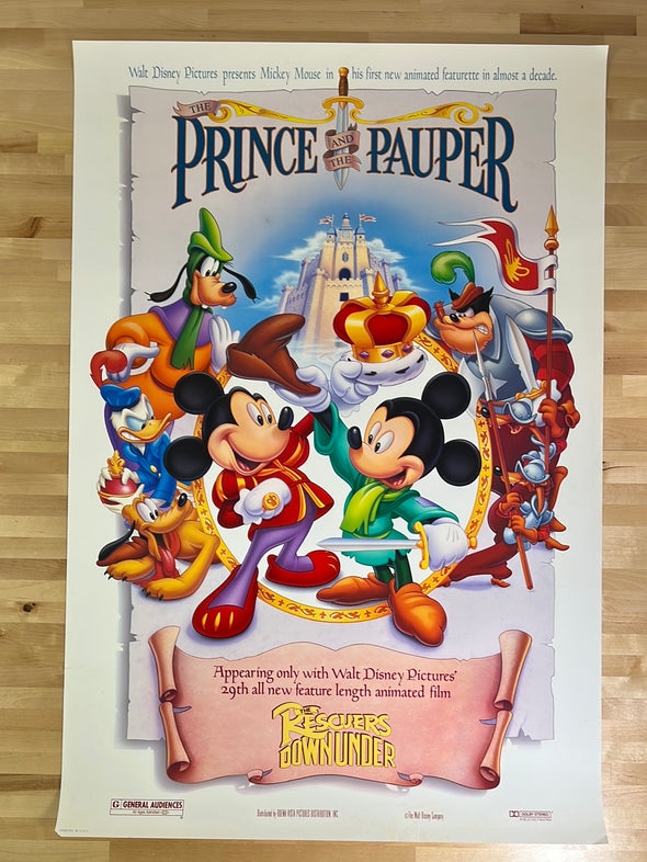 The Prince and the Pauper - 1990 promo movie poster original vintage 27x41