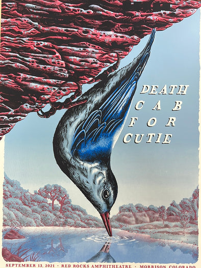 Death Cab for Cutie - 2021 Neal Williams poster Red Rocks Morrison, CO