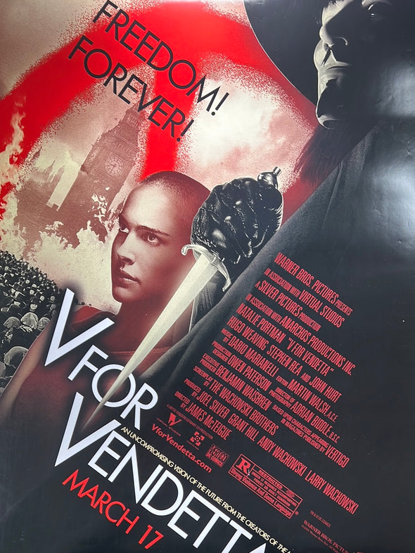 V for Vendetta - 2006 movie poster original FREEDOM FOREVER!