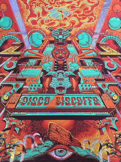 Disco Biscuits - 2021 Paul Kreizenbeck poster Red Rocks Morrison, CO