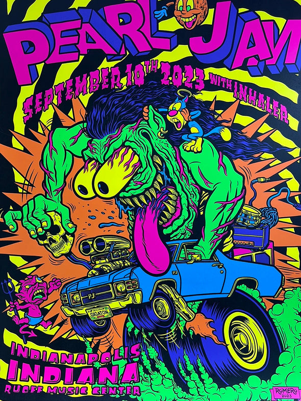 Pearl Jam - 2023 Brian Romero poster Noblesville, IN Ruoff Music Center