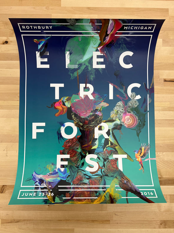 Electric Forest Festival - 2016 Archan Nair Poster Rothbury, MI 6/23 Electric Forest