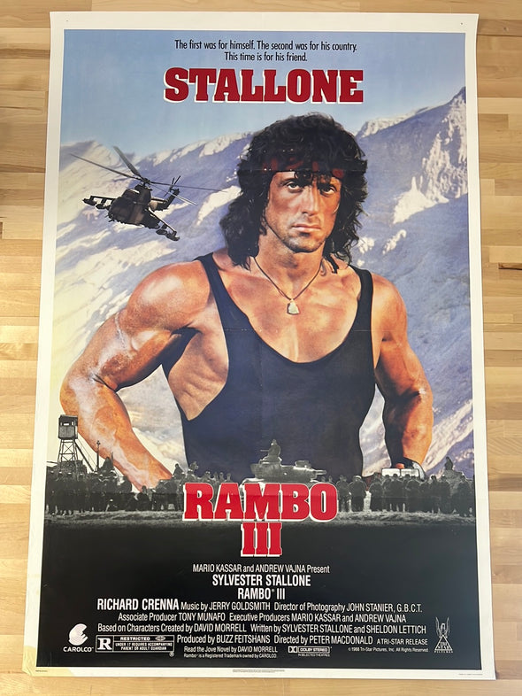 Rambo III - 1988 one sheet movie poster original vintage
