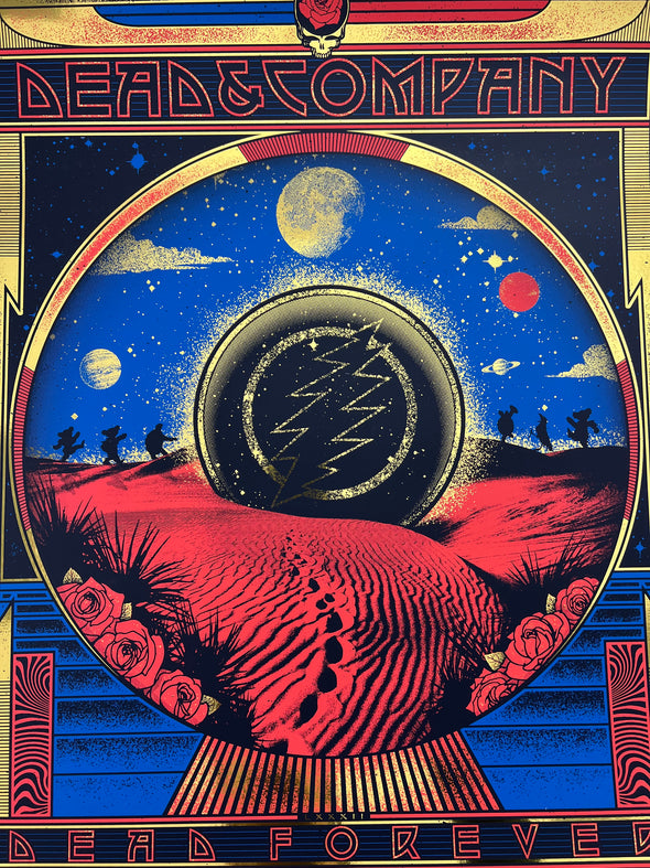 Dead & Company - 2024 Drew Findley poster Las Vegas, Nevada Sphere Gold FOIL