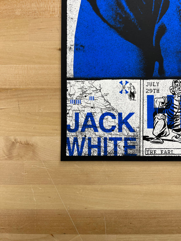 Jack White - 2024 Rob Jones poster Atlanta, GA Terminal West Black & Electric Blue